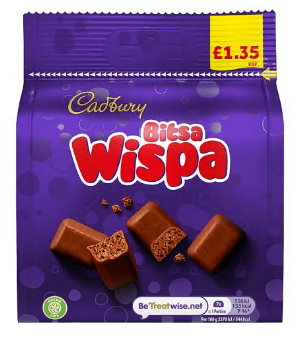 Cadbury Pouch Bitsa Wispa PMP £1.35 10x95g