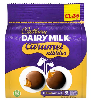 Cadbury Caramel Nibbles PMP £1.35 10x95g