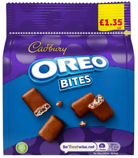 Cadbury Pouch Oreo Bites PMP £1.35 10x95g