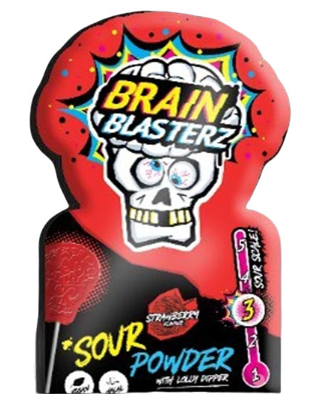 Brain Blasterz Sour Powder With Lolly Dipper 30x10g