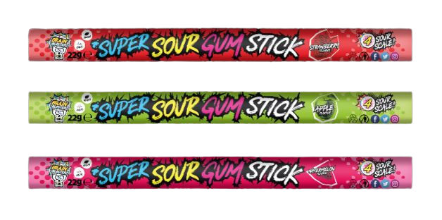 Brain Blasterz Super Sour Gum Stick 30x22g
