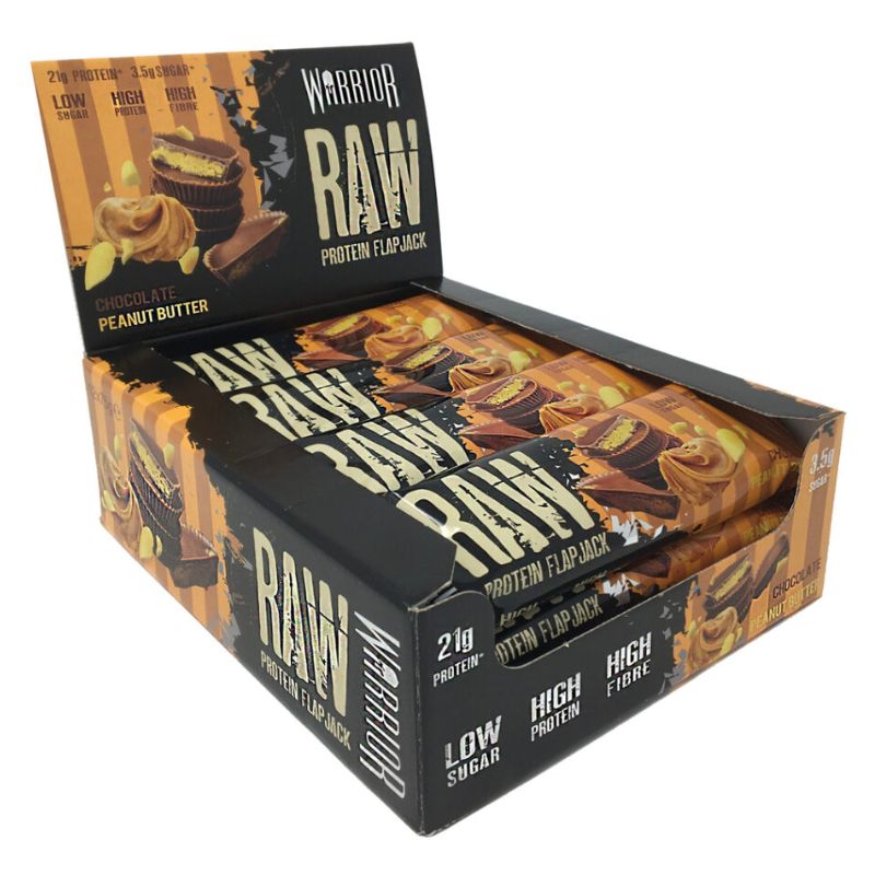 Warrior Raw Chocolate Peanut Butter Flapjacks 12x1pc