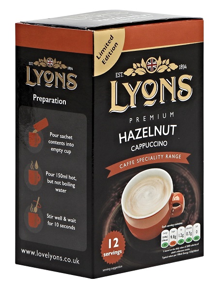 Lyons Hazelnut Cappuccino 12x10pkx15g