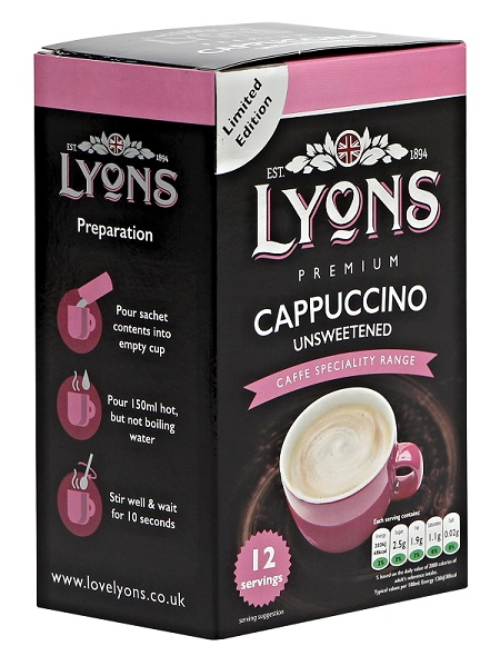 Lyons Unsweetened Cappuccino 12x10pkx15g