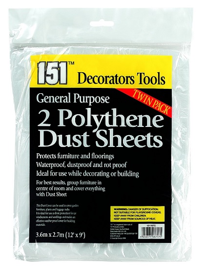 Polythene Dust Sheets 36x2Pk
