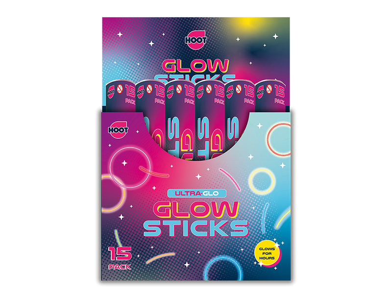Glow Sticks 15pk PDQ 36x1pk