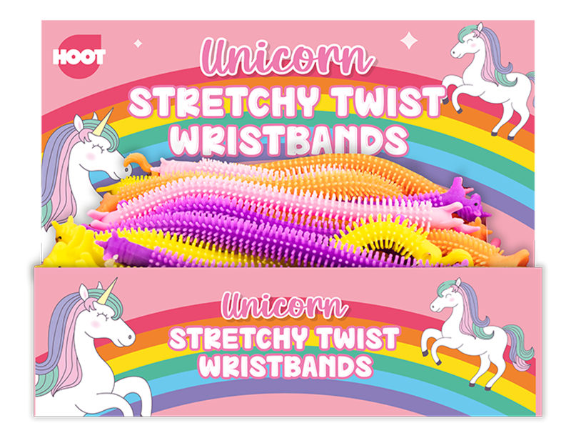 Unicorn Stretchy Twist Wristbands PDQ 48x1pk