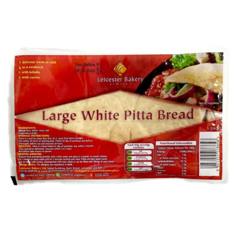 Leicester Bakery Sabat Pitta Bread Large 6 Pack