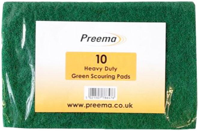 Preema Green Heavy Duty Scourer Pad (6/9) 10Pcs