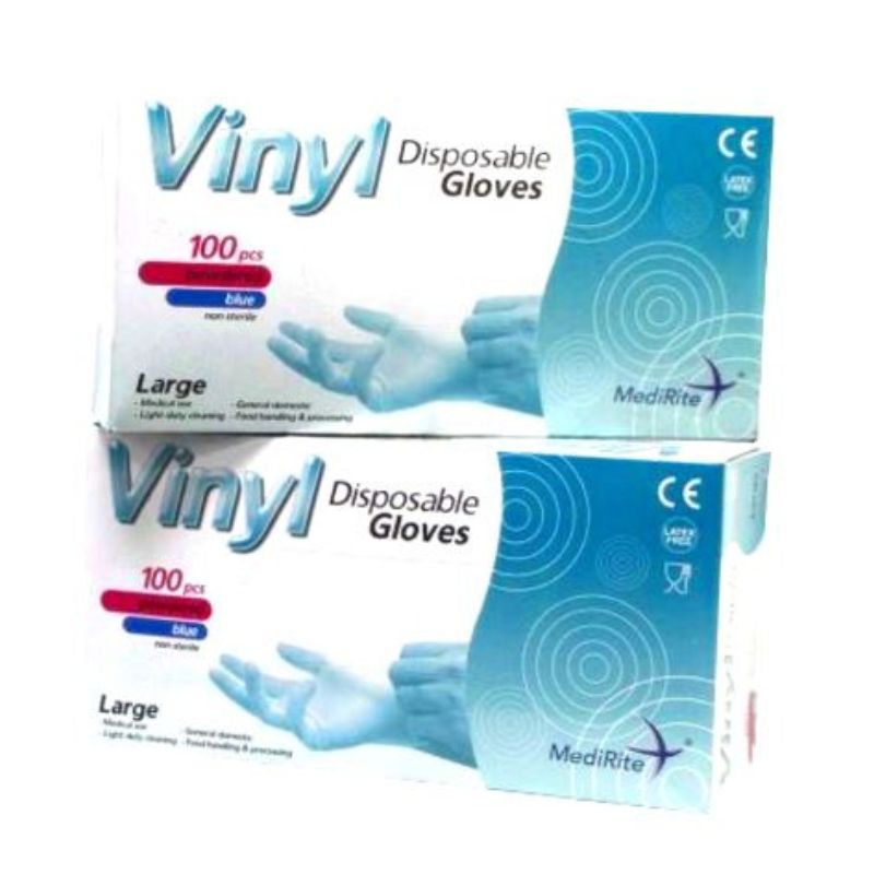 Disposable Vinyl Gloves Large 100Pcs